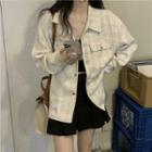 Plaid Shirt Jacket White - One Size