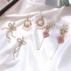 Faux Pearl / Alloy Flower Dangle Earring (various Design)