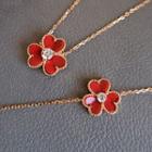 Sterling Silver Rhinestone Flower Necklace / Bracelet