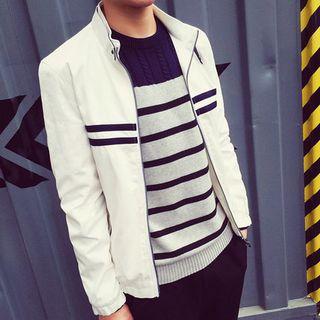 Stripe Stand-collar Jacket