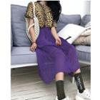 Pleated Midi Skirt Purple - One Size