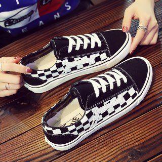 Canvas Check Sneakers