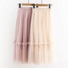 Embellished Midi Mesh Skirt