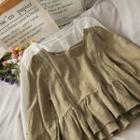 Square-neck Layered Loose Crop Top