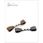 Faux-pearl Bow Hair Barrette