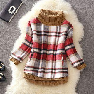 Plaid Turtleneck Sweater
