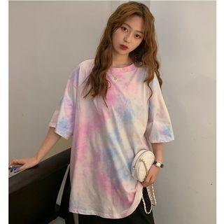 Wide Tie-dye Simple Tee