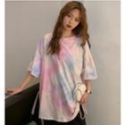 Wide Tie-dye Simple Tee