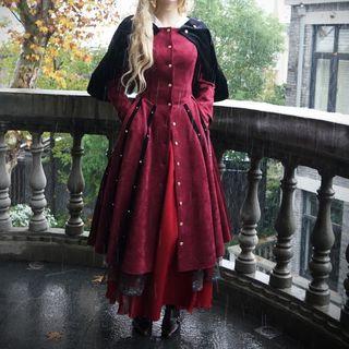 Cape A-line Midi Dress