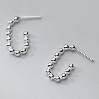 Open Oval Sterling Silver Earring 1 Pair - S925 Silver - Silver - One Size