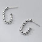Open Oval Sterling Silver Earring 1 Pair - S925 Silver - Silver - One Size