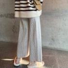Cable-knit Cropped Wide-leg Pants