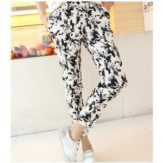 Print Slim-fit Cropped Pants
