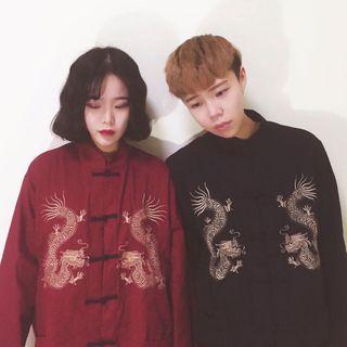 Couple Matching Frog-buttoned Embroidered Jacket