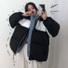 Mock Two Piece Color Block Zip Jacket