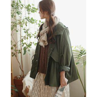 Drop-shoulder Short Parka