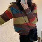 Crewneck Color Block Sweater As Shown In Figure - One Size