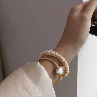 Faux Pearl Open Bangle (various Designs)