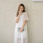 Set: Lace A-line Midi Dress + Slipdress