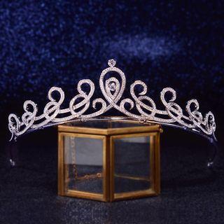 Wedding Rhinestone Tiara Light Silver - One Size