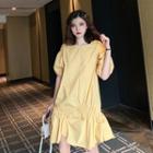 Short-sleeve Irregular Hem Dress