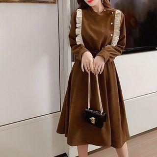 Long-sleeve Ruffle Button-up Dress