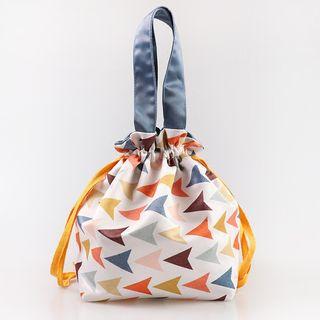 Patterned Drawstring Lunch Bag As Shown In Figure - One Size