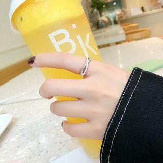 Rhinestone Faux Pearl Stainless Steel Ring
