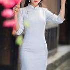 3/4-sleeve Sheath Cheongsam