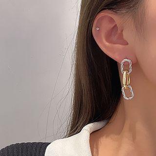 Chunky Chain Alloy Earring 1 Pair - E2945 - Gold & Silver - One Size
