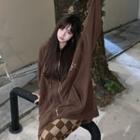 Checkerboard Straight Leg Pants / Zipped Hoodie