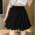 Ruffled Pleated Mini A-line Skirt