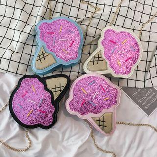 Glitter Ice Cream Chain Strap Cross Shoulder Bag Should Be Cancel - One Size