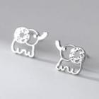 Elephant Sterling Silver Earring 1 Pair - Silver - One Size