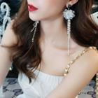 Flower Fringed Earring White - One Size