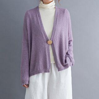 Single-button Knit Cardigan