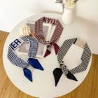 Lettering Houndstooth Narrow Scarf Hair Tie
