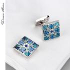 Enamel Square Cufflinks Kf002 - One Size