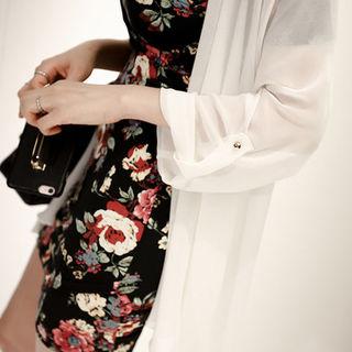 Open-front Chiffon Cardigan