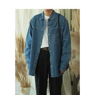 Long-sleeve Buttoned Denim Shirt