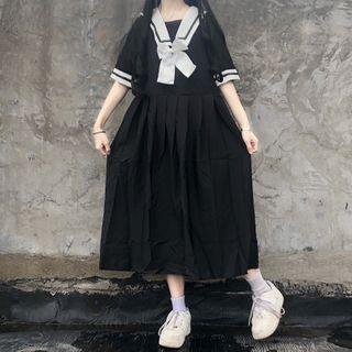 Two Tone Bow A-line Dress