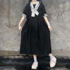 Two Tone Bow A-line Dress