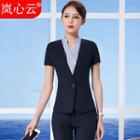 Short-sleeve Blazer / Set: Blazer + Dress Pants / + Skirt / + Striped V-neck Dress Shirt