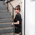 Short-sleeve Lace-back T-shirt