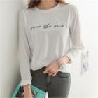 Letter-embroidered T-shirt