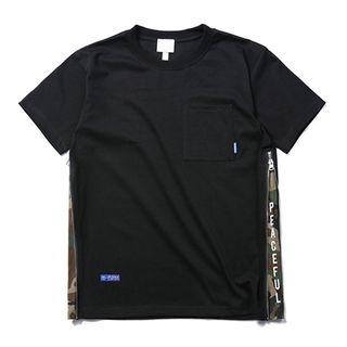 Camouflage Trim Short-sleeve T-shirt