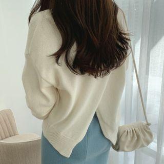 Long Sleeve Asymmetrical Knit Top