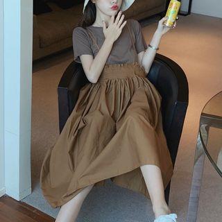 Plain Short-sleeve T-shirt T-shirt - Taupe - One Size