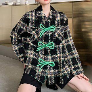 Plaid Bow Coat