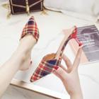 Plaid High Heel Mules